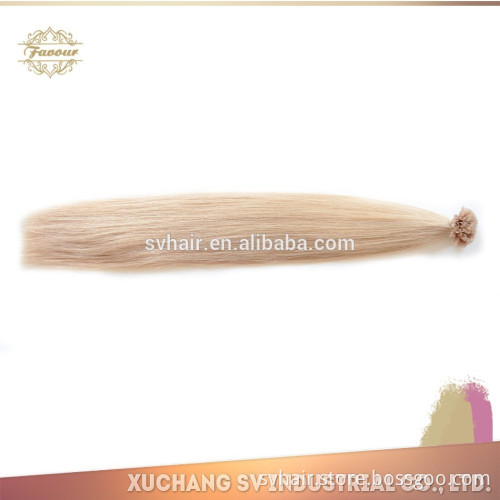 Grade 8A blonde Double Drawn 100% Human Remy Prebonded U tip Hair, Nail tip human remy hair extension